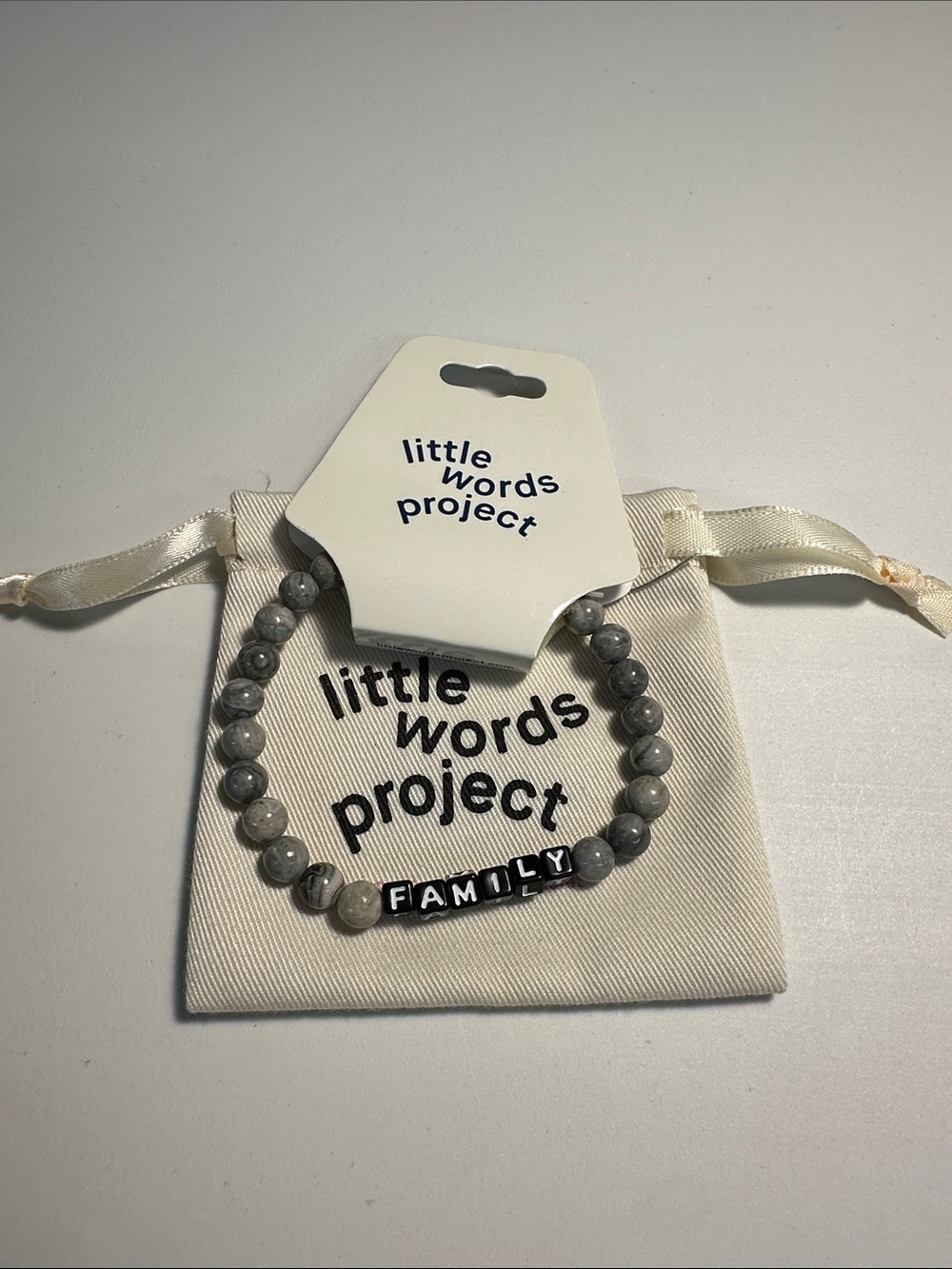 Little Words Project FAMILY Men’s Beaded SemiPrecious Stones bracelet Gray ML
